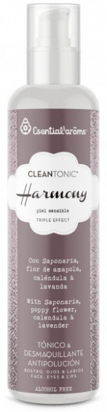 Lotiune tonica si demachiant bio pentru fata, ochi si buze, Cleantonic Harmony, 200ml Esentialaroms [2]