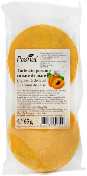 Turte Din Porumb Cu Sare De Mare Si Glazura De Iaurt Cu Aroma De Caise, 65G [1]
