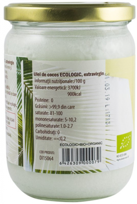 Ulei de cocos bio extravirgin, 500ml Pronat [2]