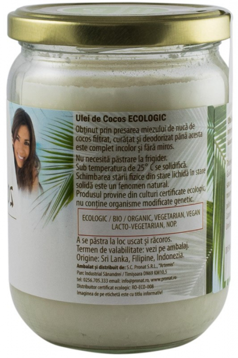 Ulei de cocos RBD bio, 500ml Pronat [3]
