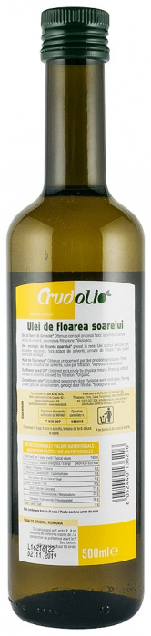 Ulei de floarea soarelui bio 500ml Crudolio [2]