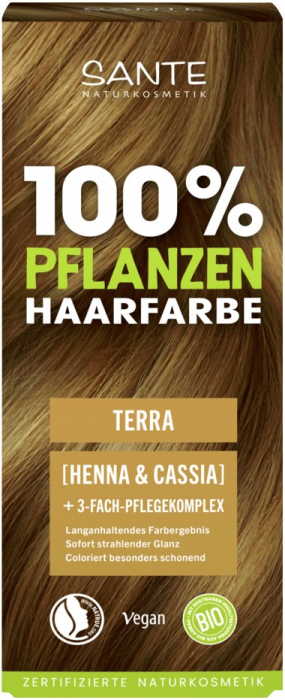 Vopsea bio pentru par, pe baza de plante, maro pamantiu (Terra), 100g Sante [2]