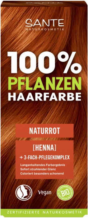 Vopsea bio pentru par, pe baza de plante, Roscat natural, 100g Sante [2]