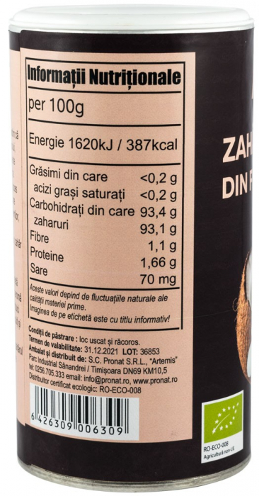 Zahar de cocos bio 270g Pronat [2]