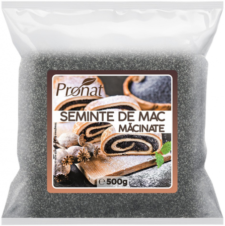 Seminte, fructe uscate, samburi - Seminte de mac macinate, 500g Pronat