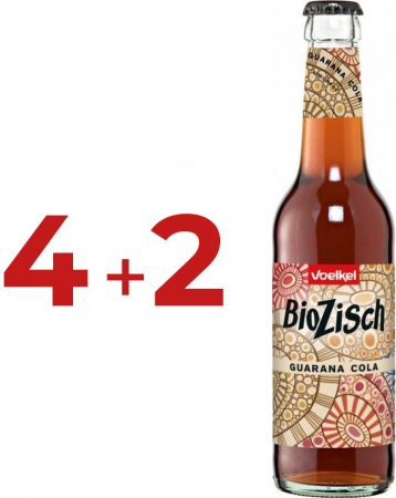 Alimente - 6 buc la pret de 4 buc Bautura carbogazoasa bio cu guarana si Cola, 6x330ml Voelkel