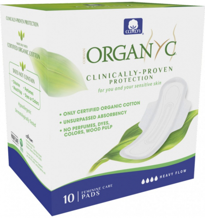 Igiena intima - Absorbante intime din bumbac organic pentru noapte 10 buc Organyc