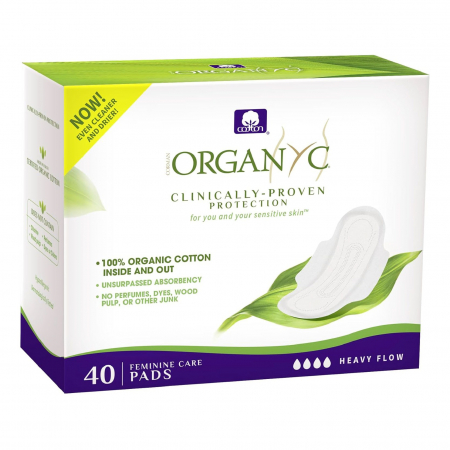 Ingrijire personala - Absorbante intime din bumbac organic pentru noapte 40 buc, (4 pachete *10 buc) Organyc