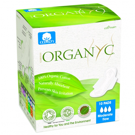Igiena intima - Absorbante intime din bumbac organic pentru zi 10 buc Organyc