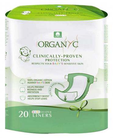 Cosmetice pentru copii - Absorbante organic din bumbac pentru scutece, 20 buc. Organyc