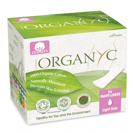 Igiena intima - Absorbante zilnice subtiri din bumbac organic ambalate individual 24 buc Organyc