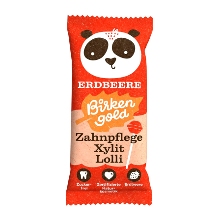 Alimente - Acadea din xylitol cu capsuni pentru ngrijirea dintilor, 6g Birkengold