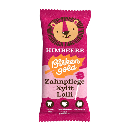 Alimente - Acadea din xylitol cu zmeura pentru ngrijirea dintilor, 6g Birkengold