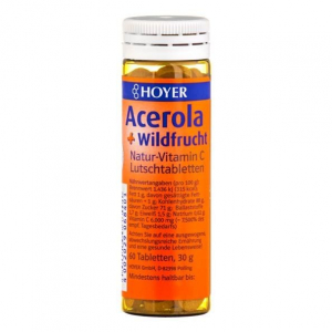 Bomboane, Caramele si Jeleuri - Acerola si fructe de padure tablete masticabile bio, 60 de tablete Hoyer