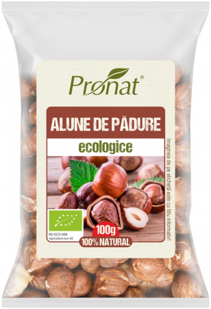 Seminte, fructe uscate, samburi - Alune de padure bio 100g Pronat