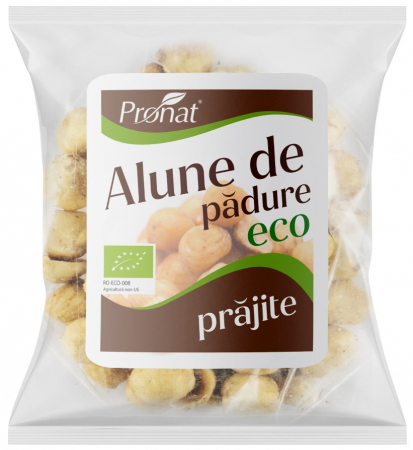 Alimente - Alune de padure bio prajite, nesarate 50g Pronat