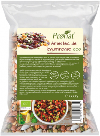Leguminoase si seminte - Amestec de leguminoase bio, 1000g Pronat
