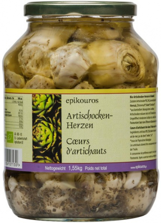 Conserve, Pateuri, creme tartinabile - Anghinare in ulei cu mirodenii, bio, 1.55kg Epikouros