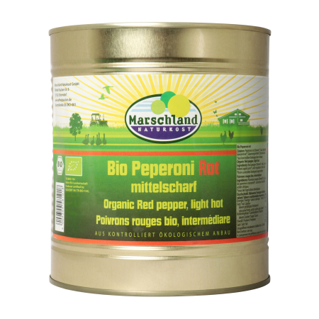 Tendinte - Ardei rosu bio, usor picant, 3100ml, Marschland Naturkost