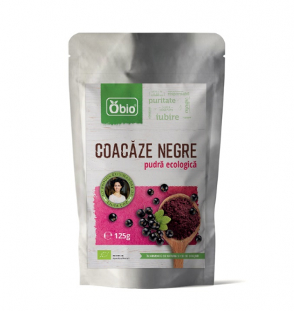 Fara zahar - Coacaze negre pudra eco 125g Obio