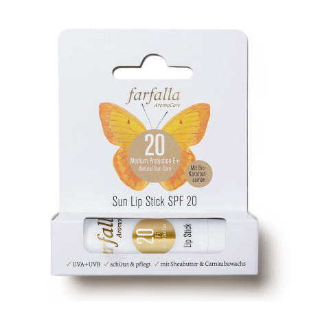 Cosmetice pentru femei - Balsam de buze cu protectie solara SPF 20, 5g Farfalla