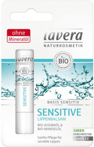 Rujuri, creioane de buze, creioane de ochi si balsam - Balsam de buze Sensitive bio cu ulei de jojoba si ulei de migdale, 4.5g Lavera