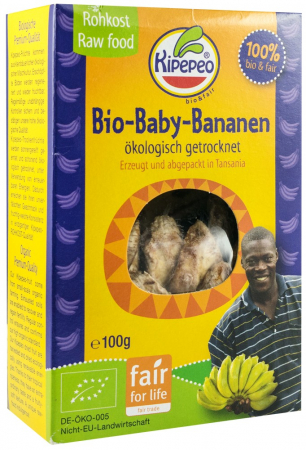 Tendinte - Banane baby bio si fairtrade, bucati uscate, 100g Kipepeo