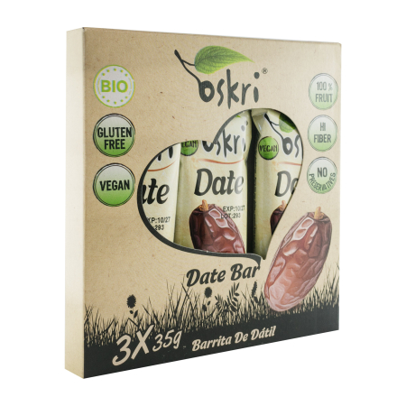 Snacksuri - Batoane bio din curmale , 3x35g Oskri