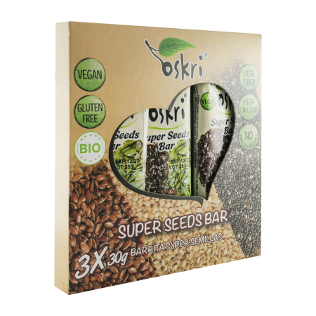 Snacksuri - Batoane bio din super seminte, 3x30g Oskri