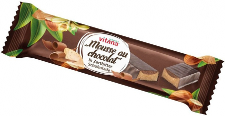 Alimente - Baton bio cu migdale si Mousse de ciocolata neagra, 40g Vitana