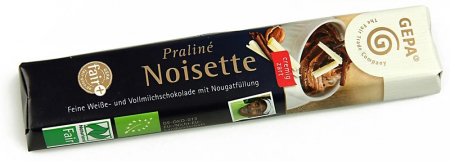 Ciocolata - Baton de ciocolata bio si fairtrade Praline Noisette, 37.5g Gepa