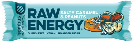 Snacksuri - Baton energizant Raw Energy cu caramel sarat si arahide, 50g Bombus