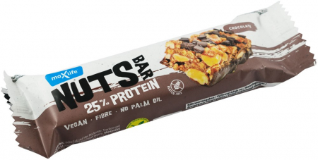Fara gluten - Baton proteic cu arahide si ciocolata 25% proteine, 40g Max Sport