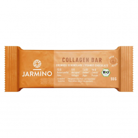 Suplimente si Remedii - Baton proteic cu colagen si arahide, 55g, Jarmino