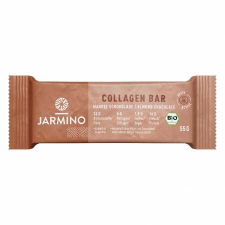 Suplimente si Remedii - Baton proteic cu colagen si migdale, 55g, Jarmino