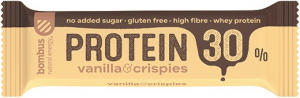 Snacksuri - Baton proteic cu vanilie si crispies, 30% proteine, 50g Bombus