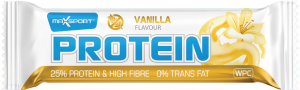 Snacksuri - Baton proteic in glazura alba cu aroma de vanilie, 60g Max Sport