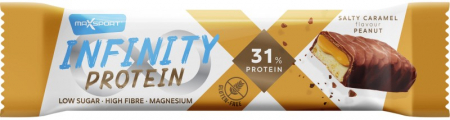 Snacksuri - Baton proteic Infinity 31% proteina, cu caramel sarat, 55g Max Sport