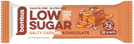 Snacksuri - Baton proteic Low Sugar cu caramel sarat si ciocolata, 40g Bombus