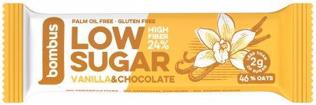 Snacksuri - Baton proteic Low Sugar cu vanilie si ciocolata, 40g Bombus