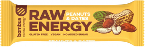 Snacksuri - Baton proteic Raw Energy cu arahide si curmale, 50g Bombus
