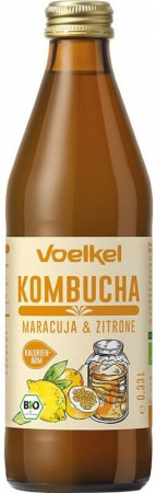 Sucuri - Bautura bio de kombucha cu maracuja si lamaie, 330ml Voelkel