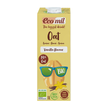 Alimente - Bautura bio de ovaz cu aroma de vanilie, fara zahar, 1L Ecomil