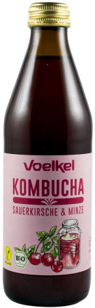 Sucuri de fructe - Bautura bio kombucha cu visine si menta, 330ml Voelkel
