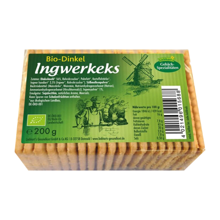 Alimente - Biscuiti bio cu alac si ghimbir, 200 g Liebhart's