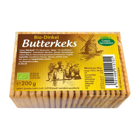 Alimente - Biscuiti bio cu alac si unt, 200 g Liebhart's