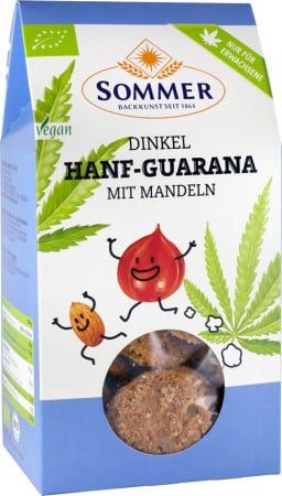 Biscuiti si napolitane - Biscuiti bio cu canepa si guarana, 150g Sommer