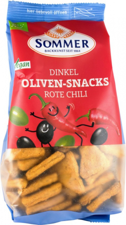 Biscuiti si napolitane - Biscuiti Bio Cu Masline Si Chili, 150G Sommer