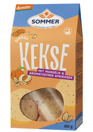 Tendinte - Biscuiti bio cu migdale si caise, 150g Sommer