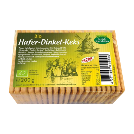 Ciocolata - Biscuiti bio cu ovaz, 200 g LIEBHART'S